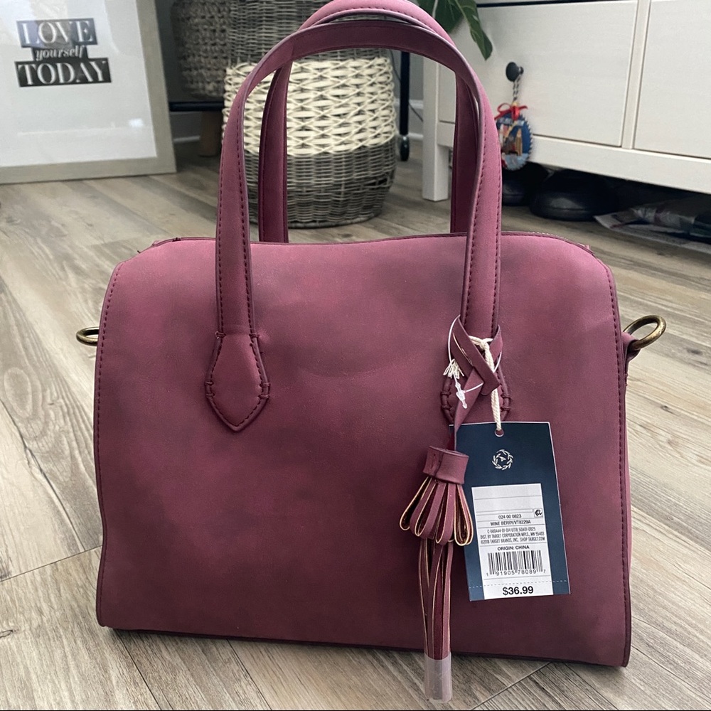 NWT Universal Thread (Target) Burgundy Satchel Purse